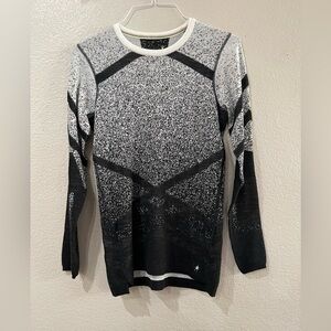 Smartwool Women's Intraknit 200 Sweater with Black and White Pattern